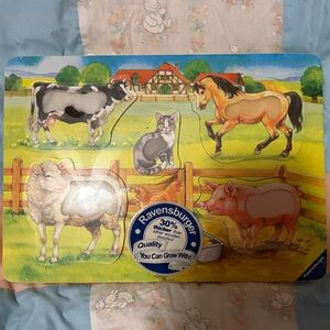 NEW 2005 Ravensburger Wooden Animal Touch & See Puzzle FACTORY SEALED HTF